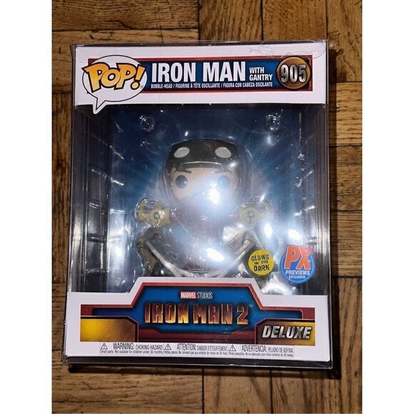 IRON MAN WITH GANTRY (METALLIC) (GLOWS IN THE DARK) - Picture 4 of 7